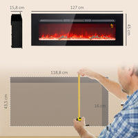 Elektrokamin LED Flammeneffekt 1800W Wandkamin Fernbedienung 127cm