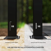 Garten-Pergola 3x3m ausziehbares Dach Magnetpad UPF30+ Pavillon Cremeweiß