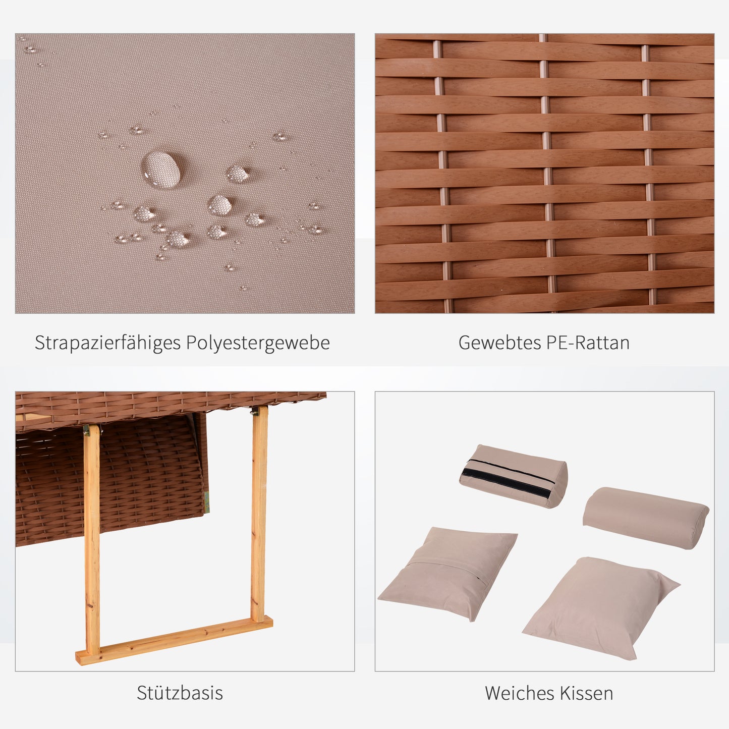 Strandkorb 2 Personen Neigbar Sonneninsel Gartenliege