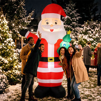 Aufblasbarer Weihnachtsmann 243cm LED-Beleuchtung Weihnachtsdeko Außen Innen