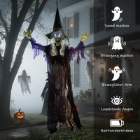 Halloween Dekoration Hängende Hexe LED-Lichter Sound Verstellbare Arme