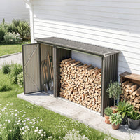 Kaminholzregal Brennholzregal Geräteschrank Gartenschrank Schuppen 235x67x149cm