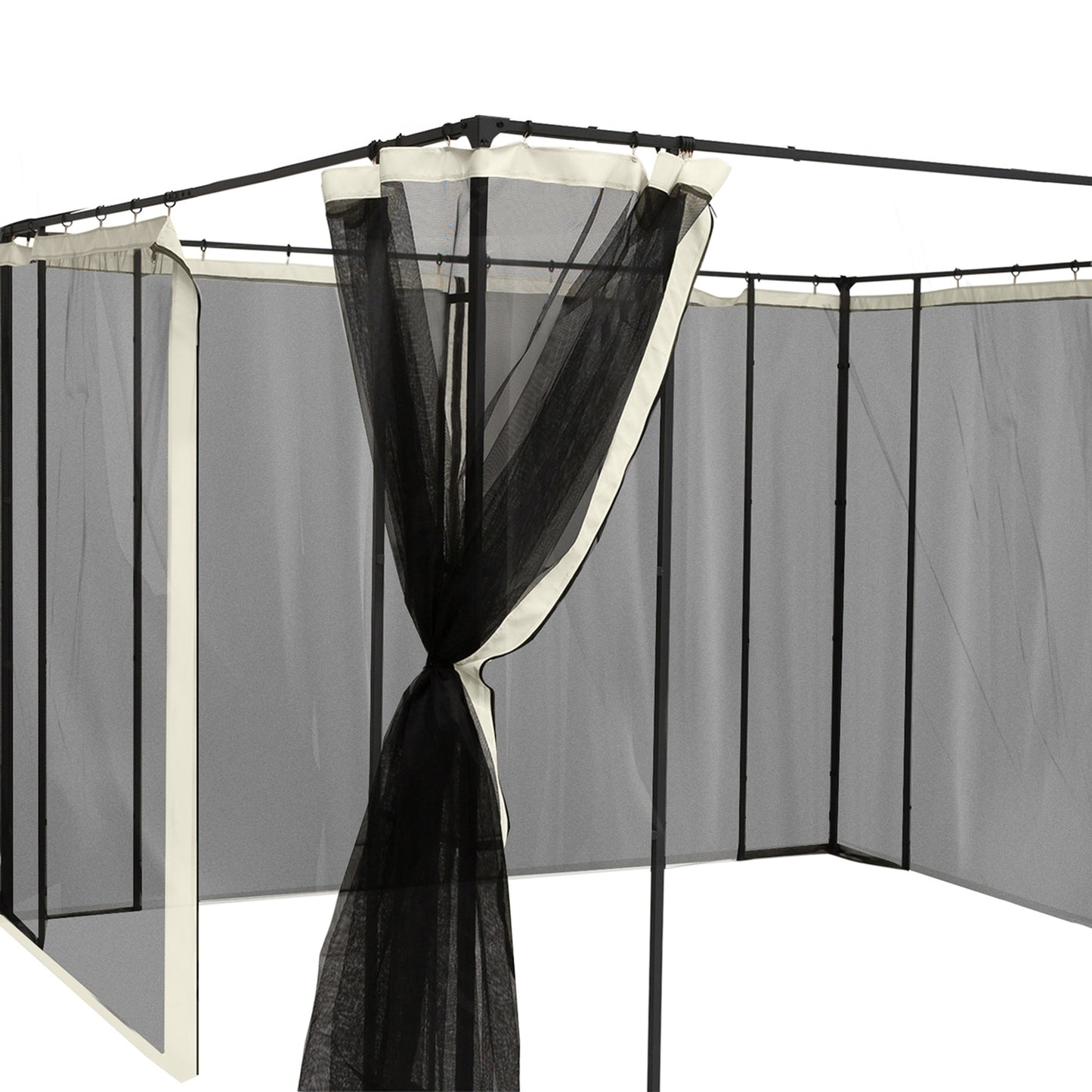 Ersatz-Netzvorhang 3x4m Gartenpavillons Fliegennetz Moskitonetz Polyester