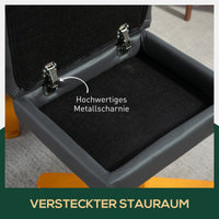 Relaxsessel Sessel mit Hocker Fußhocker Kunstleder Dunkelgrau