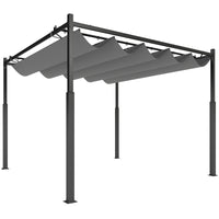 Pergola 3x3 m Freistehend Terrassenüberdachung Schiebedach UV-beständig