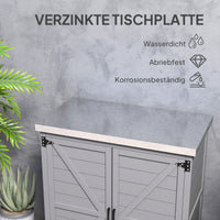 Gartenschrank Arbeitstisch Gartenmöbel Außenschrank Arbeitsfläche Werkzeugschrank