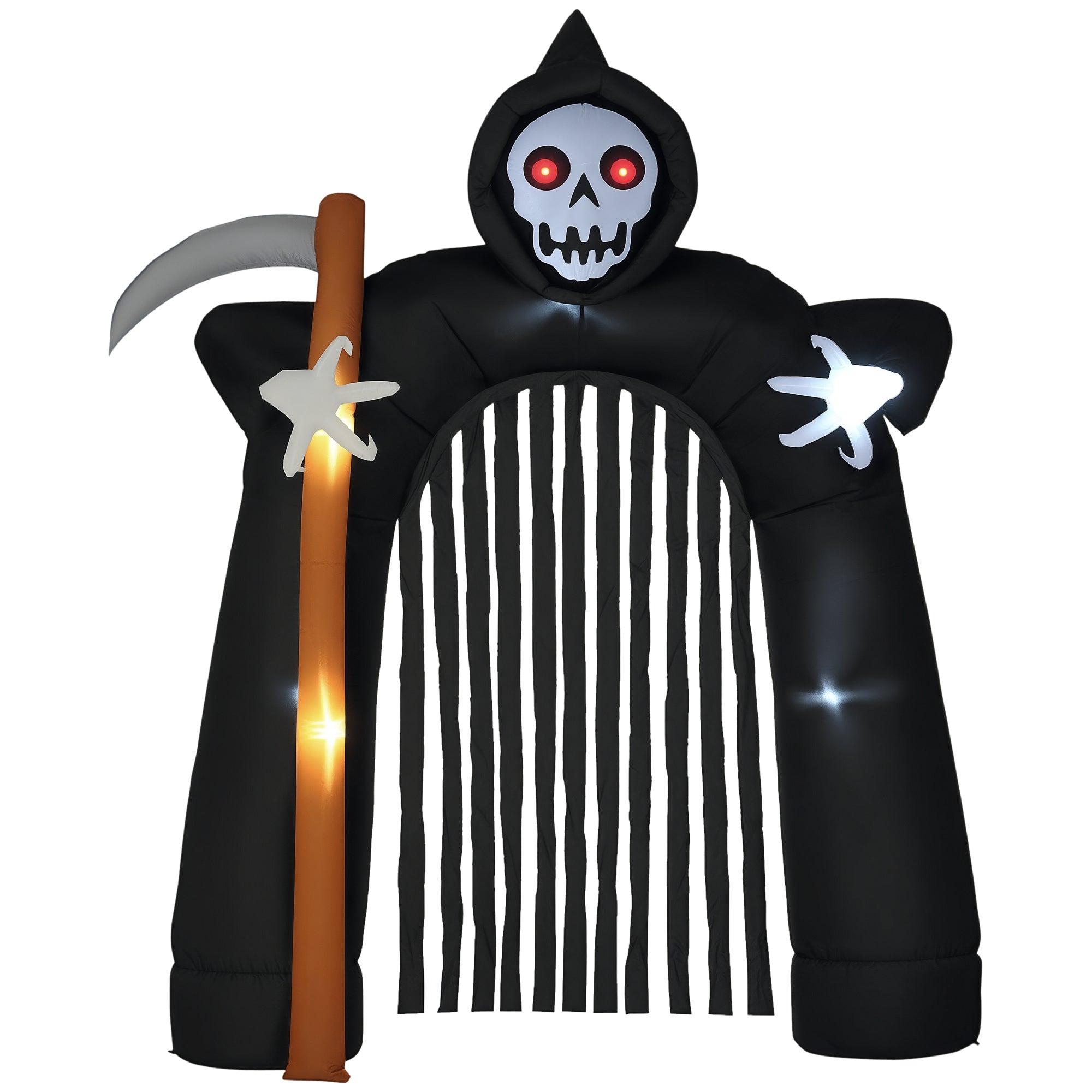 Halloween Sensenmann Torbogen Aufblasbar Gartendeko LED 285cm