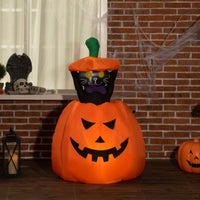 Halloween Selbstaufblasender Kürbis LED Outdoor Katze Deko