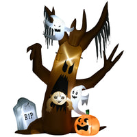 Halloween Deko Geisterbaum 240cm Selbstaufblasend LED Beleuchtung