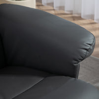 Relaxsessel Sessel mit Hocker Fußhocker Kunstleder Dunkelgrau