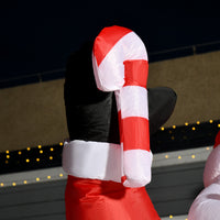 Aufblasbarer Weihnachtsmann 240cm LED Beleuchtung Zuckerstange Dekoration