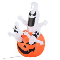 Halloween Aufblasbarer Kürbis Geist Gespenst Deko Figur LED 120x120x180cm
