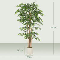 Künstlicher Banyanbaum 180cm Kunstpflanze Massivholzstamm Topf
