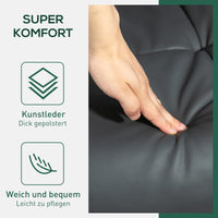 Relaxsessel Sessel mit Hocker Fußhocker Kunstleder Dunkelgrau