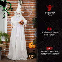Halloween Hexe Figur Kürbiskopf Außendekoration Gartendeko 189cm