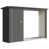 Kaminholzregal Brennholzregal Geräteschrank Gartenschrank Schuppen 235x67x149cm