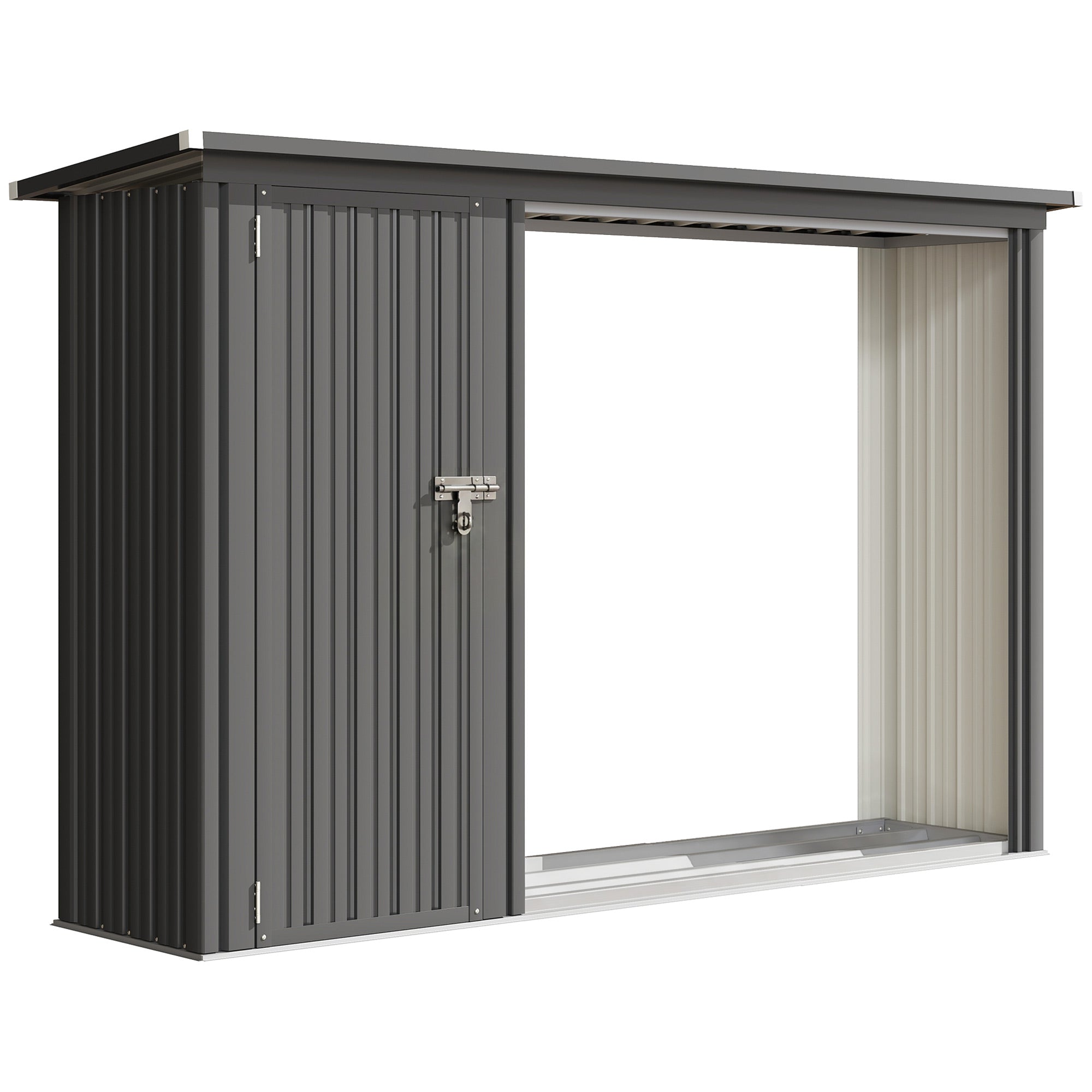 Kaminholzregal Brennholzregal Geräteschrank Gartenschrank Schuppen 235x67x149cm
