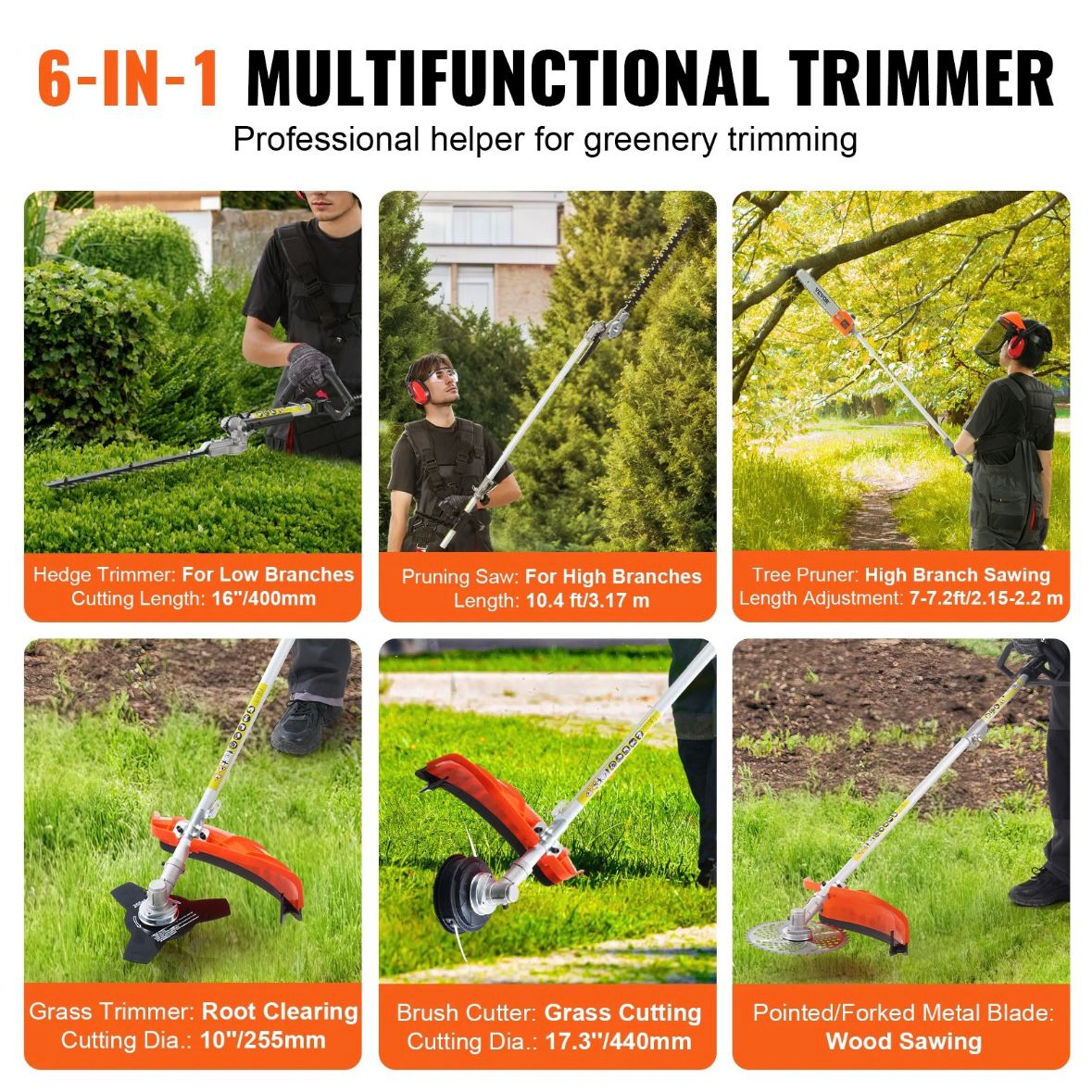 6in1 Benzin Multifunktionsgerät Freischneider Gartengeräte