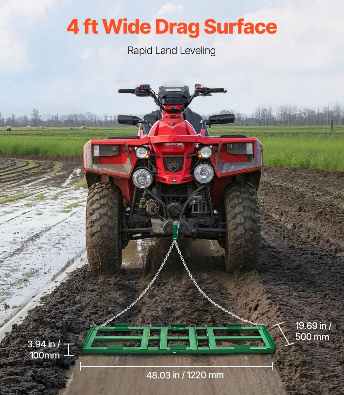 Schleppegge Rechen Egge 122cm Traktor/ATV