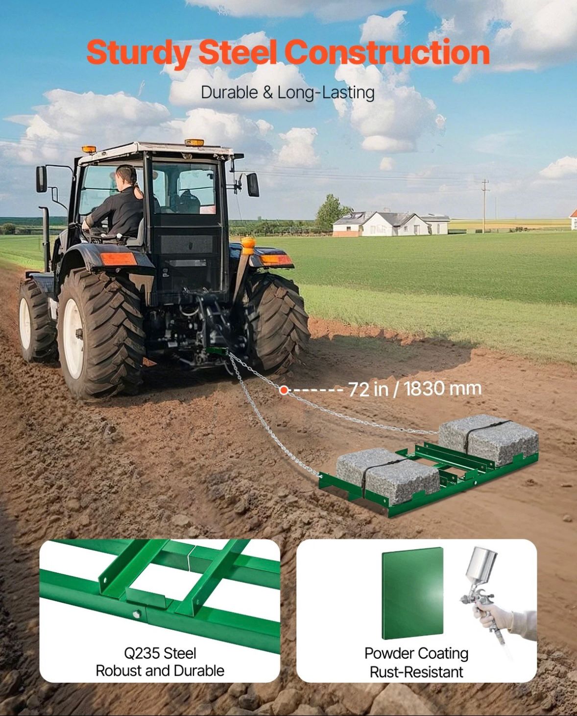 Schleppegge Rechen Egge 122cm Traktor/ATV