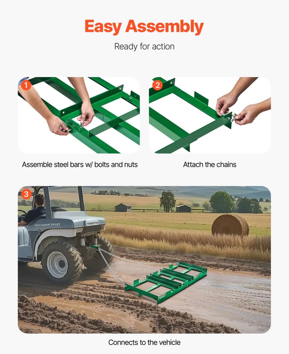 Schleppegge Rechen Egge 122cm Traktor/ATV