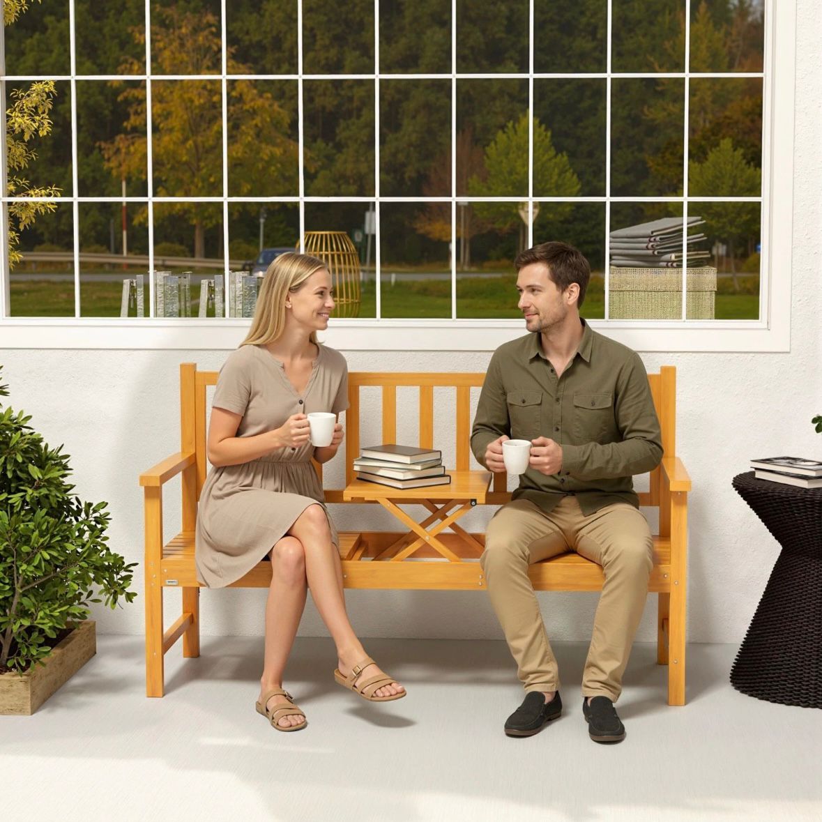 Gartenbank Holzbank Sitzbank mit Tisch