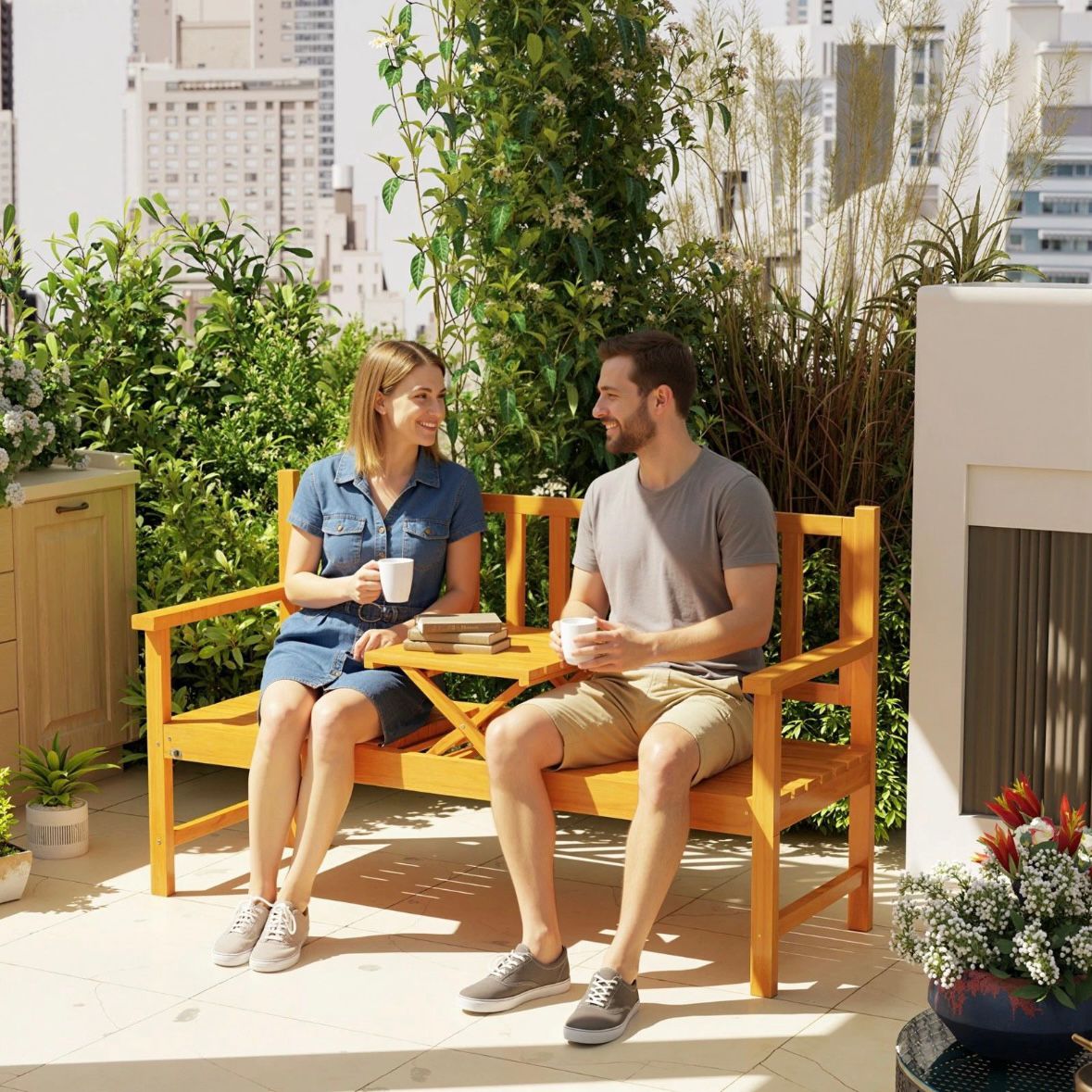 Gartenbank Holzbank Sitzbank mit Tisch