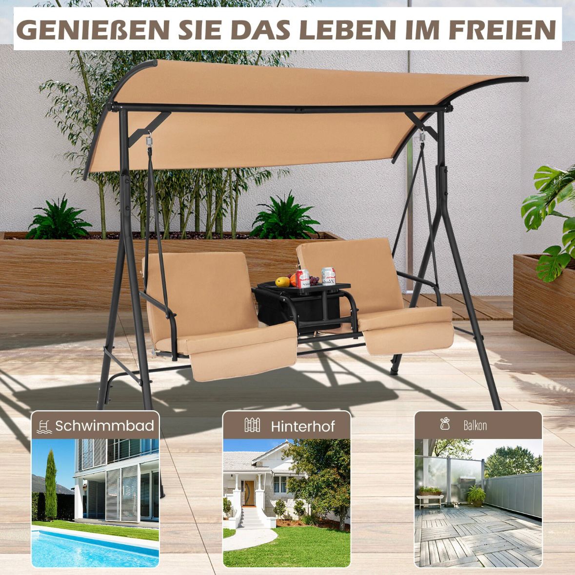 Hollywoodschaukel Gartenschaukel 2 Sitzer