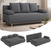 Schlafsofa Verstellbare Rückenlehne Bettfunktion Stauraum Cordbezug