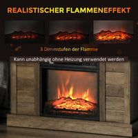 Elektrokamin 3D-Flammeneffekt Timer Fernbedienung Naturholz Standkamin