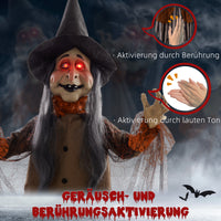 Halloween Animatronic Hexe Zaubertrank Deko 183cm Beweglich