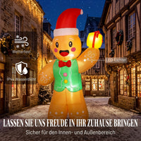 Aufblasbarer Weihnachts-Lebkuchenmann 250cm LED Beleuchtung