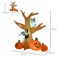 Halloween Aufblasbare Spukbaum Luftfigur Aufleuchtend Gartendeko
