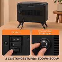 Elektrokamin 1600W Heizung Thermostat 3D-Flammeneffekt Standkamin