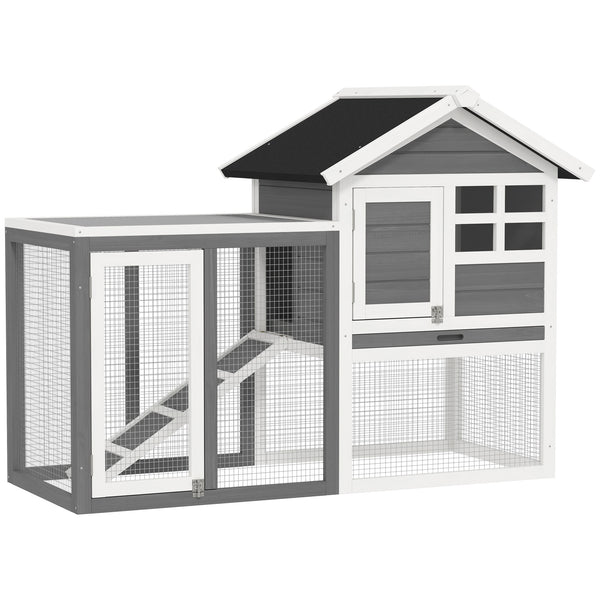 Kaninchenstall Kleintierstall 123x62x92cm Tannenholz Outdoor Haustierstall