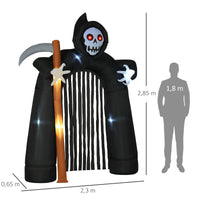 Halloween Sensenmann Torbogen Aufblasbar Gartendeko LED 285cm