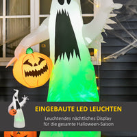 Halloween Selbstaufblasendes Gespenst 180cm LED Beleuchtet Deko Garten