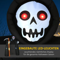 Halloween Sensenmann Torbogen Aufblasbar Gartendeko LED 285cm