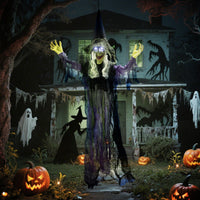 Halloween Dekoration Hängende Hexe LED-Lichter Sound Verstellbare Arme