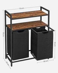 Wäschekorb 2x46L Wäschesammler Wäschebox Wäschetrenner Sortierkorb