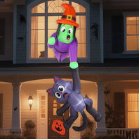 Halloween Aufblasbare Dachdekoration Hexe Katze XXL 244cm Gebläse