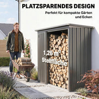 Kaminholzregal Brennholzregal Geräteschrank Gartenschrank Schuppen 235x67x149cm