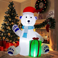 150cm Aufblasbare Eisbär Figur LED Beleuchtung Weihnachtsdeko