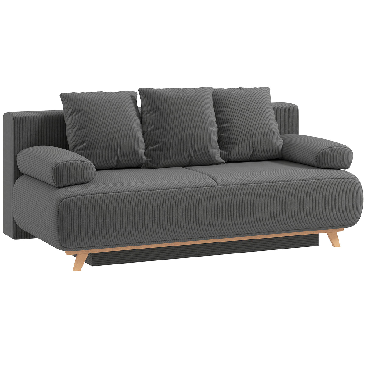 Schlafsofa Verstellbare Rückenlehne Bettfunktion Stauraum Cordbezug
