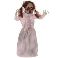 Halloween Horrorpuppe 76cm Deko Soundeffekte Bewegungssensor Leuchtaugen