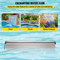 Schwalldusche Poolfontäne LED 60x11x8cm Poolbrunnen Wasserfontäne Garten