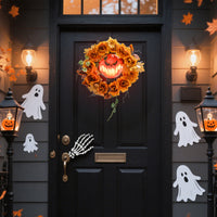 Halloween Kranz Kürbis  Lichteffekte Türdeko Dekoration