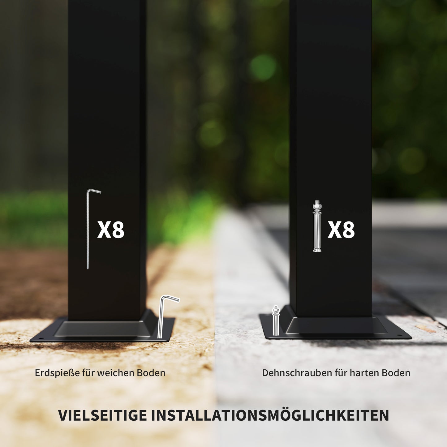 Pergola 3x3 m Freistehend Terrassenüberdachung Schiebedach UV-beständig