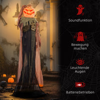 Halloween Animatronic Totenkopf Kürbis Deko Sensenmann Sound