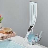 Waschtischarmatur Mischbatterie Wasserfall Wasserhahn Bad Einhebel Chrom